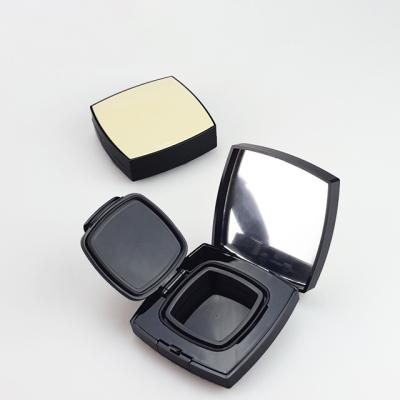 China Makeup Clear Empty Black Recycled Plastic Matte Pressed Compact Powder Coating Materials Case With Mirror for sale