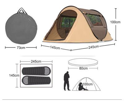 China Easy Set Up Ultralight Camping Tent 3-4 Person Nylon Waterproof Windproof Travel Camp Tent Outdoor Rise Tent for sale