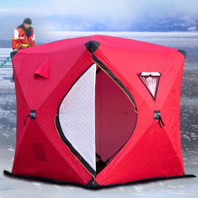 China Waterproof Outdoor Cotton Ultralarge Thick Warm Ice Plus 3-4 Person Use Winter Fishing Ice Fishing Tent for sale