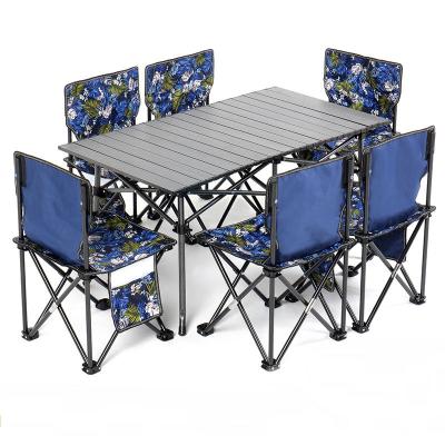 China Easy Carry Outdoor Table and Chair Set Folding Portable Picnic Table Self Driving Camping Table Aluminum Alloy for sale