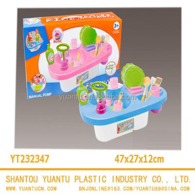 China plastic plastic dish washing machine/kitchen tableware toy dinner set with music for sale