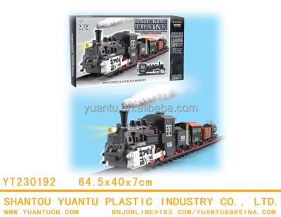 China Kids Funny Classic Train Set Electronic Smoke Train Railway Toy YT230192 for sale