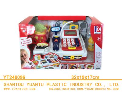 China Plastic Popular Toys Super Market Electronic Cash Register Machine Set Toy With Light for sale