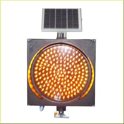 China PC LED Yellow Green Blue Red Synchronous Flashing Solar Powered Warning Traffic Light for sale