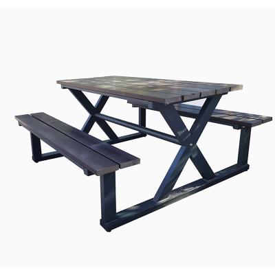 China Factory wholesale price durable wooden camping garden furniture table with chairs set for sale