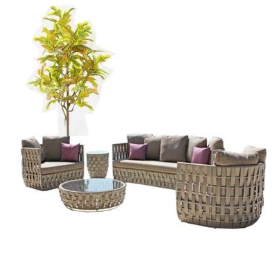 China Hot Selling Modern Fashion Metal Rattan Combination Sofa Furniture Outdoor Patio Sofa for sale