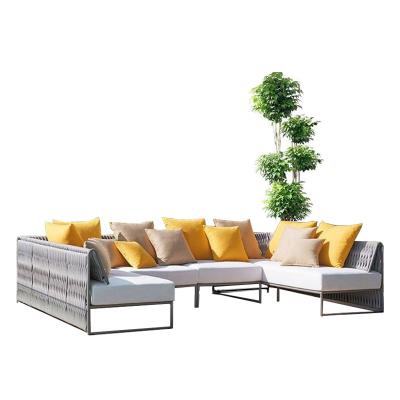 China Hot Selling Modern Fashion Metal Rope Combination Sofa Furniture Outdoor Patio Sofa for sale