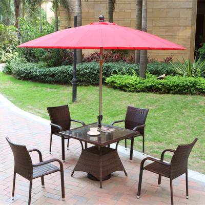 China New Durable Outdoor Garden Patio Furniture Set Rattan Table Chair Restaurant Hotel Cafe Wicker Table for sale