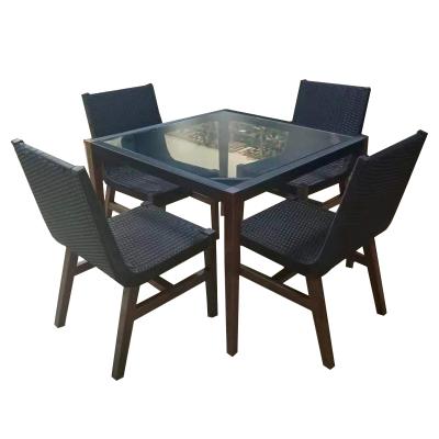 China Custom Modern Factory Furniture Outdoor Garden Table and Chair PE Rattan Set for sale