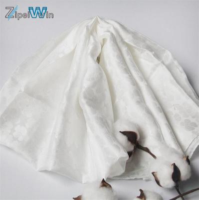 China Zipeiwin Elegant Woman Shape White Flower Jacquard Scarf Soft Elegant Luxury Soft Square Silk For Painting for sale