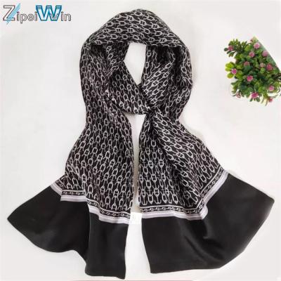 China Zipeiwin Soft Elegant Luxury Custom Double Layer Printed Silk Men Scarf Wholesale for sale