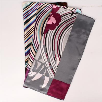 China Hot-selling Silk Soft Feeling Large Scarf Women's Fashion Square Satin Scarf for sale