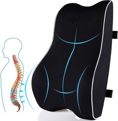 China Office Chair Back Lumbar Support Pillow 3D Mesh Material Unpick and Wash Design Black for sale