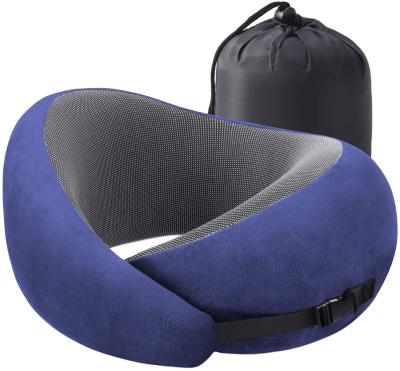 China Solid Pattern 360 Degree Foldable Memory Foam Travel Pillow for Neck and Head Support for sale