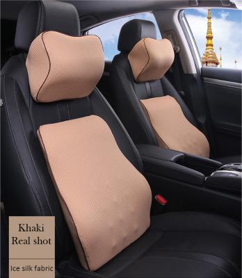 China Massage Memory Foam Car Headrest Pillow Set With Customized Fabric For Neck And Back for sale