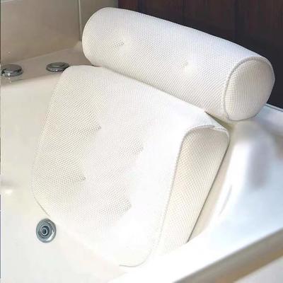 China Función de cuidado de la salud OEM 4D Baño Apoyo de cabeza almohada de baño de punto almohada de baño con succión en venta