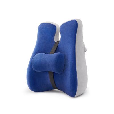 China Knitted Lumbar Massage Pillow Chair Cushion Memory Foam Back Rest Support for Hotels for sale