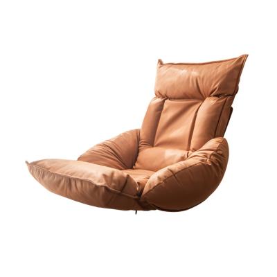 China Modern Design Living Room Hotel Leather Single Sofa with Handles Made of Memory Foam for sale