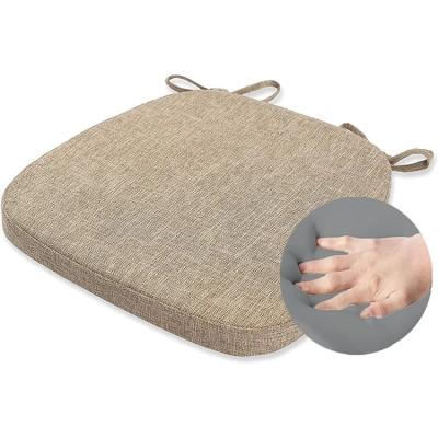 China Knitted Dining Chair Cushion with Ties 16.5 x 16.2 Inches Memory Foam Kitchen Seat Pad for sale