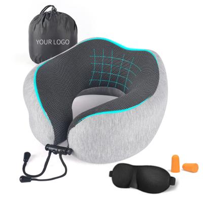 China U-Shape Memory Foam Folding Travel Neck Pillow for Ultimate Comfort on the Plane for sale