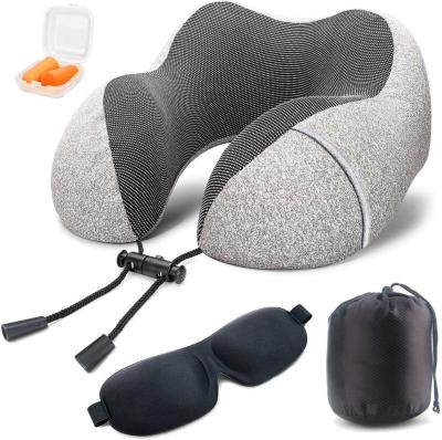 China 2023 Style U Shaped Neck Memory Foam Travel Pillow Customized for Plane Sleeping for sale