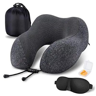 China Holiday 2023 Custom Portable U-Shaped Travel Neck Pillow Slow Rebound Space Memory Foam Airplane Neck Cushion for sale