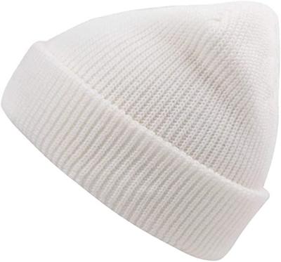 China COMMON White Beanies Hat Knit Ski Cap Fisherman Beanie For Mens Womens for sale