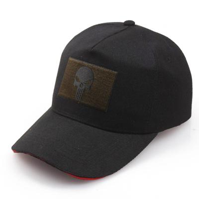 China JOINT High Quality 100% Sandwich Brim Cotton 5 Panel Black Baseball Cap for sale