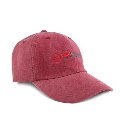 China JOINT Custom Plain Baseball Cap Embroidery Cotton Red Washed Baseball Hat for sale