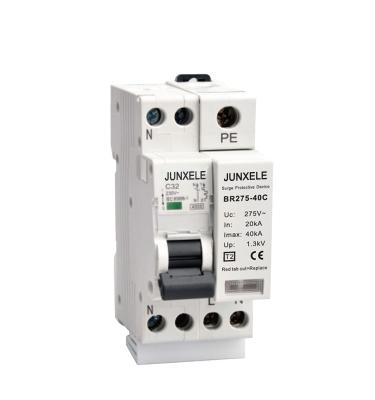 China Type - 2 SPD 1MOD 15KA/30KA/40KA Surge Protection Device With BR275-40C Circuit Breaker for sale