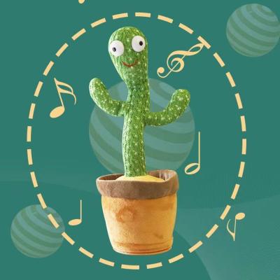 China 3pcs Wholesale Interactive Double A Battery Baby Swing Different Patterns Plush Toy Cactus Dancer Record Voice for sale