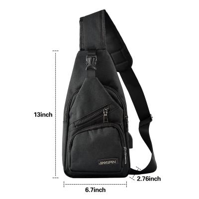 China New External Running Chest Bag Waterproof Unisex USB Interface Pussy Packs Cross - Body Bag With USB Charger for sale