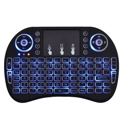 China 3 Colors 2.4ghz Air Wireless English-Russian Mouse With Touchpad Android TV Color Backlit 7 i8 Mini Wireless Keyboard Remote Control Box for sale