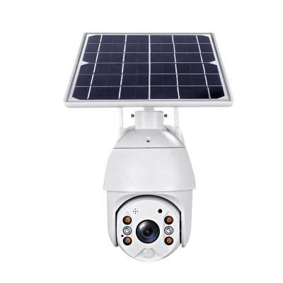 China 2021 Newest Siren Outdoor Monitor Camera 1080p Wi-Fi CCTV Built-in Solar Outdoor Waterproof Security Camera for sale