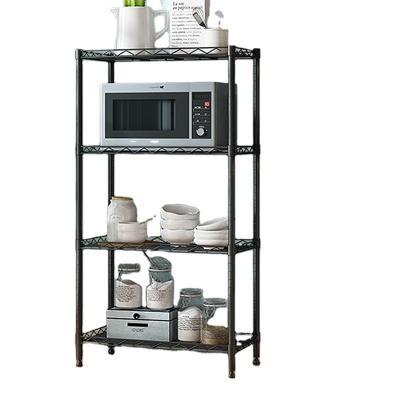 China Factory Direct Sale Viable Four Layers Home Furniture Storage Floor Shelf Rack Kitchen Storage for sale