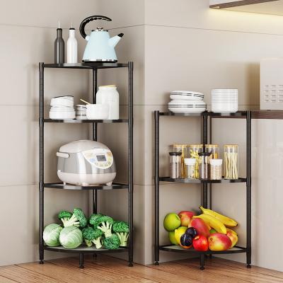 China Five Layer Metal Kitchen Shelving Home Storage Shelves Bathroom Corner Storage Sustainable Kitchen Shelving for sale