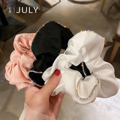 China Fashion Crystal Silk Hair Band Ties Ropes Hair Scrunchies for sale