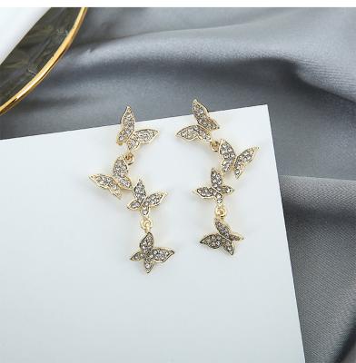 China Fashion Assessories Trendy Fashion Assessories Butterfly Crystal Earrings for sale