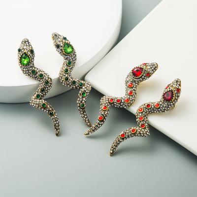 China TRENDY Fashion Snake Crystal Clip On Non Pierced Earrings for sale