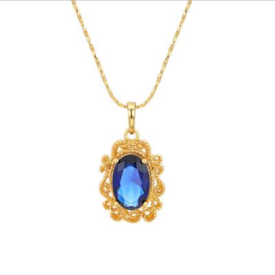 China Brass Gold Plated Jewelry Zircon Necklace FASHIONABLE Pendant Necklace AAA Zircon Necklace for sale