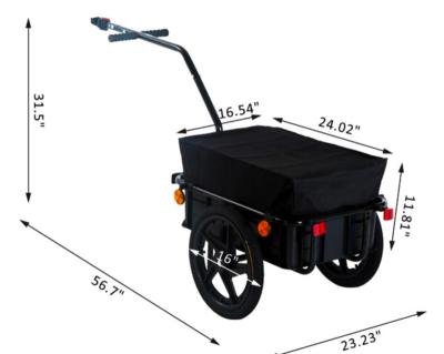 China Hot Sale Camping Folding Folding Cargo Cart Bicycle Cargo Trailer Bike Luggage Trailer Camping Storage Cargo Trailer for sale