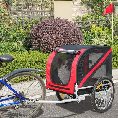 China Outdoor Foldable Carrier Dog Bike Trailer for Sturdy Quick Jogger Storage and Transport Dog Stroller Red and Black for sale