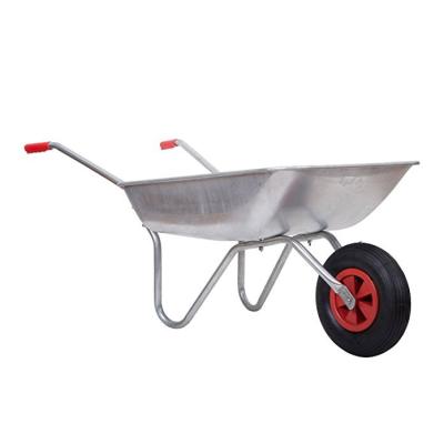 China Galvanized Handle Wheel Barrow Garden Wheel Barrow Galvanized Heavy Duty Metal Pneumatic DIY Professional 65 NC 80*60*20cm Liter; NHS for sale