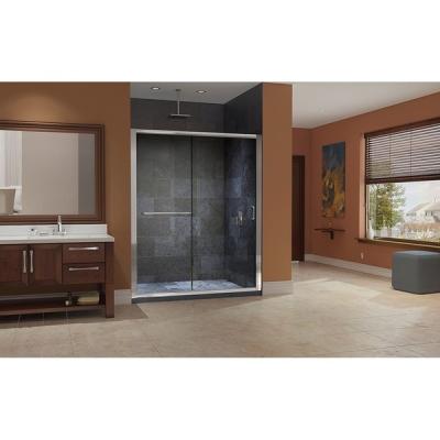 China Double Sliding Tempered Glass Shower Screen Framed Sliding Shower Enclosure for sale