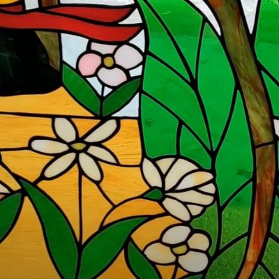 China Stained Glass Window Panel Colorful Decorative Glass OEM ODM For Building Wall Roof Church And Door for sale