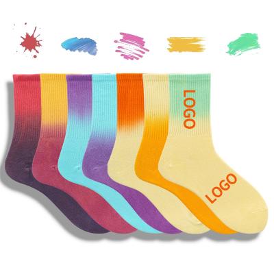 China Breathable Wholesale Designer Crew Socks Sport Women's Tie Dye Ladies Socks for sale