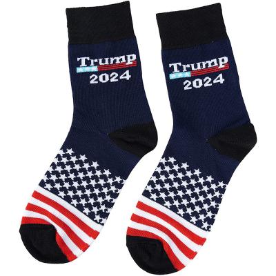 China Wholesale QUICK DRY Unisex Funny Crew Novelty Cotton Fashion Trump Socks USA Flag Men Socks for sale