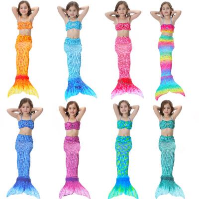 China Breathable High Quality Bling Pink Little Girls Swimsuit Mermaid Tail For Swimming for sale