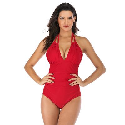 China 2021 Conservative swimwear and summer halter beachwear one-piece breathable jumpsuit women for sale