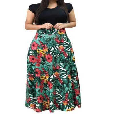 China 2021 Summer New Cheap African Casual Plus Size Multicolor Flower Breathable Design Long Sleeve And Short Sleeve Women's Dress for sale